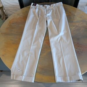 Roundtree & Yorke Travel Smart Men's Light Beige Dress Pants Size 38X34 Classic
